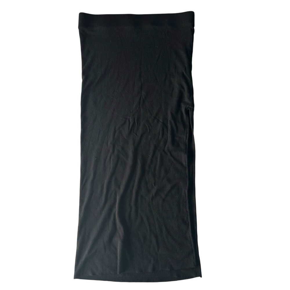 Cotton Citizen Melbourne Black Ribbed Midi Skirt w/ Slit | NWOT | Size L - Picture 2 of 9